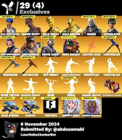 Fortnite 199 skins (PC) Blue Team Leader, Travis Scott - Epic Games - GLOBAL - 3