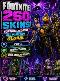 Fortnite Account (All Platform) 260 Skins + Chun-Li , Contract Giller , Spider-Man Gilded Reality - GLOBAL - 1