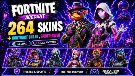 Fortnite Account (All Platform) 264 Skins + Contract Giller , Spider-Gwen - GLOBAL - 0