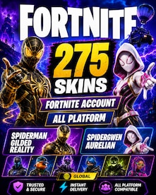 Fortnite Account (All Platform) 275 Skins + Spiderman Gilded Reality, SpiderGwen Aurelian - GLOBAL - 1