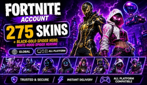 Fortnite Account (All Platform) 275 Skins + Spiderman Gilded Reality, SpiderGwen Aurelian - GLOBAL - 0