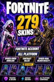 Fortnite Account (All Platform) 279 Skins + Spider-Gwen Aurelian , Contract Giller , Spider-Man Gilded Reality - GLOBAL - 1