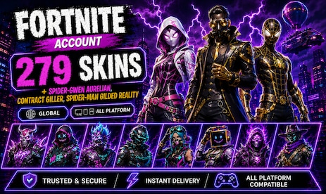 Fortnite Account (All Platform) 279 Skins + Spider-Gwen Aurelian , Contract Giller , Spider-Man Gilded Reality - GLOBAL - 0