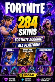 Fortnite Account (All Platform) 284 Skins + Chun-Li , Spider-Man Gilded Reality , Modena Icon - GLOBAL - 1