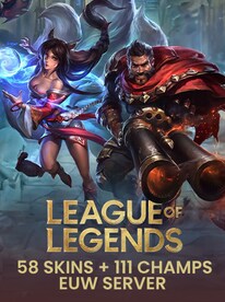 League of Legends Account 58 Skins + 111 Champ - EUW server (PC) - League of Legends Account - GLOBAL - 1