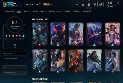 League of Legends Account 87 Skins + 102 Champ - EUW server (PC) - League of Legends Account - GLOBAL - 15