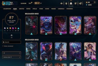 League of Legends Account 87 Skins + 102 Champ - EUW server (PC) - League of Legends Account - GLOBAL - 16
