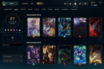 League of Legends Account 87 Skins + 161 Champ - EUW server (PC) - League of Legends Account - GLOBAL - 10