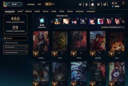 League of Legends Account 87 Skins + 161 Champ - EUW server (PC) - League of Legends Account - GLOBAL - 21
