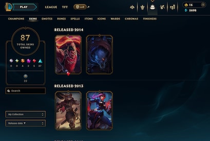 League of Legends Account 87 Skins + 161 Champ - EUW server (PC) - League of Legends Account - GLOBAL - 9