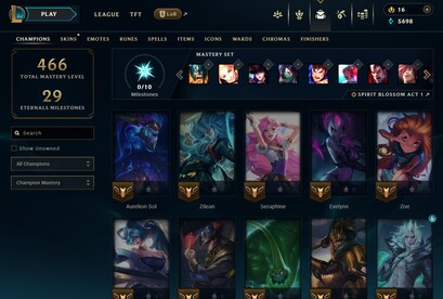 League of Legends Account 87 Skins + 161 Champ - EUW server (PC) - League of Legends Account - GLOBAL - 22