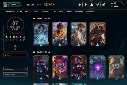 League of Legends Account 87 Skins + 161 Champ - EUW server (PC) - League of Legends Account - GLOBAL - 13