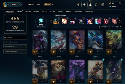 League of Legends Account 87 Skins + 161 Champ - EUW server (PC) - League of Legends Account - GLOBAL - 19