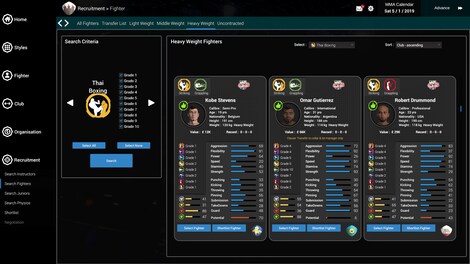 MMA Team Manager Steam Key GLOBAL - 14