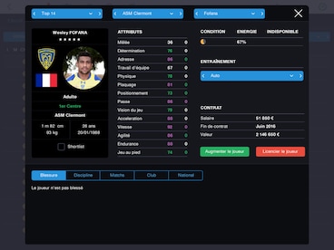 Pro Rugby Manager 2015 Steam Key GLOBAL - 27