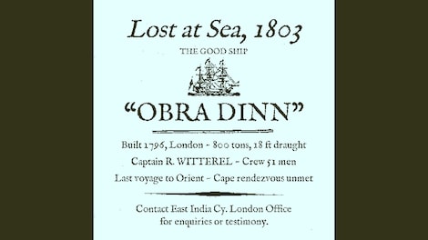 Return of the Obra Dinn (PC) - Steam Account - GLOBAL - 5