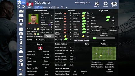 Rugby Union Team Manager 2017 Steam Key GLOBAL - 3