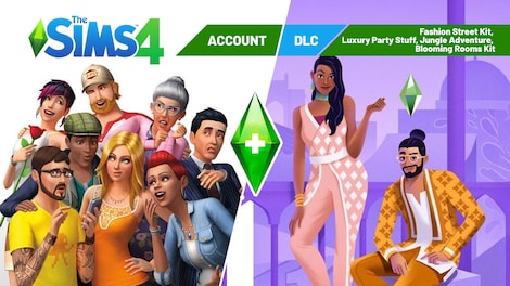 The Sims 4 EA Account + DLCs | Fashion Street Kit,Luxury Party Stuff,Jungle Adventure,Blooming Rooms Kit (PC) - EA App Account - GLOBAL - 0