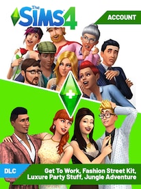 The Sims 4 EA Account + DLCs | Get To Work,Fashion Street Kit,Luxure Party Stuff,Jungle Adventure (PC) - EA App Account - GLOBAL - 1