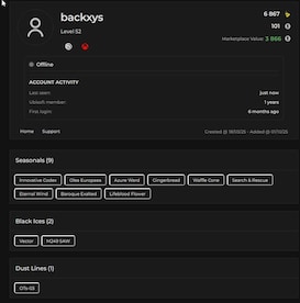 Tom Clancy's Rainbow Six Siege Account 2 Black Ice + 46 Operators + 62 Total Skins + 52 Level + 101 R6 Credits (PC) - Ubisoft Connect Account - GLOBAL - 9