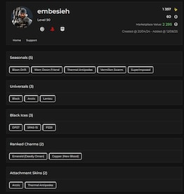 Tom Clancy's Rainbow Six Siege Account 3 Black Ice + 63 Operators + 85 Total Skins + 90 Level (PC) - Ubisoft Connect Account - GLOBAL - 5