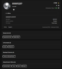 Tom Clancy's Rainbow Six Siege Account 51 Operators + 52 Total Skins + 81 Level (PC) - Ubisoft Connect Account - GLOBAL - 9