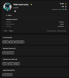 Tom Clancy's Rainbow Six Siege Account 57 Operators + 34 Total Skins + 65 Level + 106 R6 Credits (PC) - Ubisoft Connect Account - GLOBAL - 9