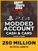 GTA 5 MODDED ACCOUNT | 250 Million in Total Assets (PS4) - PSN Account - GLOBAL