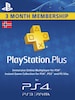 Playstation Plus CARD 90 Days PSN NORWAY