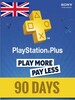 Playstation Plus CARD 90 Days PSN UNITED KINGDOM