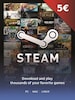 Steam Gift Card 5 EUR - Steam Key - For EUR Currency Only