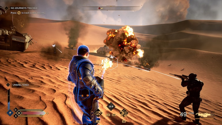 Fighting in the desert in Dune: Awakening