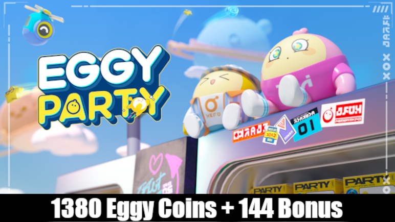 Eggy Party 1380 eggy coins + 144 Bonus