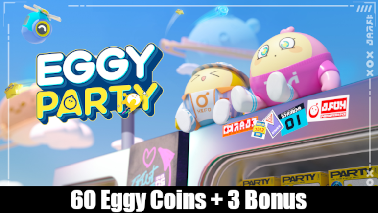 Eggy Party 60 eggy coins + 3 Bonus
