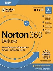

Norton 360 Deluxe - (3 Devices, 1 Year) - NortonLifeLock Key GLOBAL