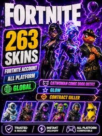 Fortnite Account (All Platform) 263 Skins + Catwoman Comic Book Outfit , Glow , Contract Giller - GLOBAL