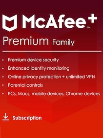 

McAfee+ | Premium (PC, Android, IOS) (Family, 1 Year) - McAfee Key - GLOBAL