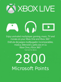 

Xbox Live Microsoft Points Card 2 800 Points Xbox Live GLOBAL