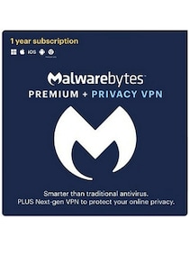 Malwarebytes Premium + Privacy VPN (PC) 4 Devices, 1 Year - Malwarebytes Anti Malware Key - GLOBAL