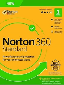 

Norton 360 Standard Non-Subscription - (1 Device, 1 Year) - Symantec Key EUROPE