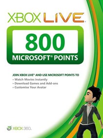 

Xbox Live Microsoft Points Card 800 Points Xbox Live GLOBAL