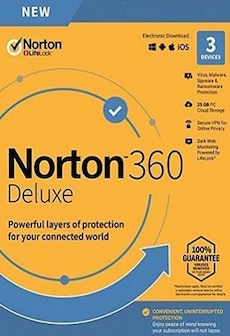 Norton 360 Deluxe - (3 Devices, 1 Year) - NortonLifeLock Key UNITED STATES / CANADA