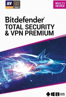 Bitdefender Total Security + Premium VPN (PC, Android, Mac, iOS) (10 Devices, 1 Year)  - Bitdefender Key - GLOBAL