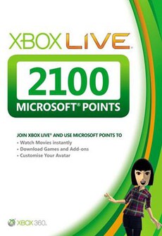 

Xbox Live Microsoft Points Card XBOX 360 XBOX LIVE GLOBAL 2 100 Points