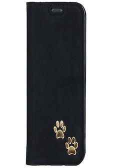 Huawei P20 Lite (2018)- Surazo® Genuine Leather Smart Magnet RFID- Nubuck Black - Two paws