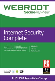 

Webroot Internet Security Complete 5 Devices 1 Year Key GLOBAL