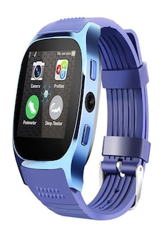 T8 Bluetooth Smart Watch Phone Mate SIM FM Pedometer for Android IOS iPhone Samsung Blue,Black. Blue