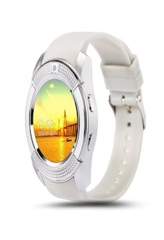 Waterproof Smart watch Bluetooth Android with SIM and Camera - White