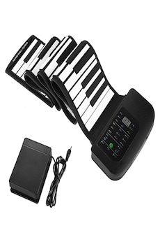 Image of 88 Key Rollup Piano Keyboard - 1000mAh Battery, Sustain Peddle, 140 Tones, 128 Rhythms, 30 Demo Songs