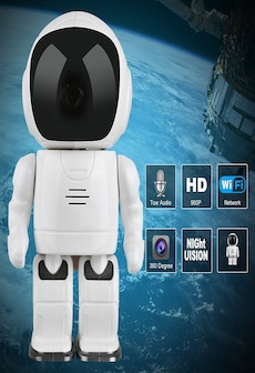 Wireless IP Camera - Robot Shaped, Pan & Tilt, 1280x960, Two-Way Audio, Phone App, Alarm Notification